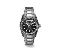 Thomas Sabo Rebel At Heart 'Revive' (40mm) Black Sunburst Dial/Engraved Stainless Steel Bracelet WA0438-201-203-40