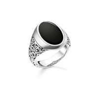 Thomas Sabo Rebel At Heart Sterling Silver Black Onyx Signet Ring - 58