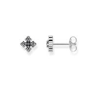 Thomas Sabo Rebel at Heart Sterling Silver & Black Zirconia Cross Stud Earrings