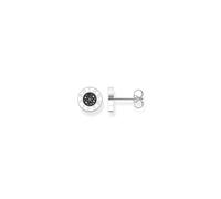 Thomas Sabo Rebel at Heart Sterling Silver Black Zirconia Pavé Stud Earrings