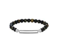 Thomas Sabo Rebel at Heart Sterling Silver Obsidian & Tigers Eye Beaded Bracelet