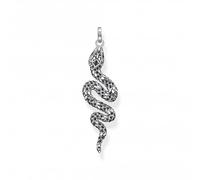 Thomas Sabo Rebel at heart Sterling Silver Zirconia Blackened Snake Pendant - Sterling Silver / Zirconia