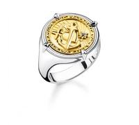 THOMAS SABO Unisex Lucky Charm Signet Ring, Silver/Gold