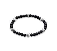 Thomas Sabo Rebel Sterling Silver & Obsidian Skull Bracelet