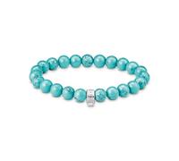 THOMAS SABO Ladies Silver Imitation Turquoise Bead Bracelet X0293-404-17-L19