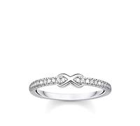Thomas Sabo Charm Club Charming Silver Zirconia Infinity Ring TR2322-051-14 - Exclusive Design | - Size 56 - Sterling Silver