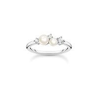 Thomas Sabo Women Ring Pearls with White Stones Silver 925 Sterling Silver TR2368-167-14