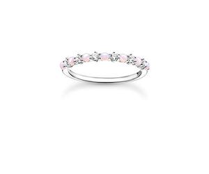 Thomas Sabo Ring pink and white stones 925 Sterling Silver