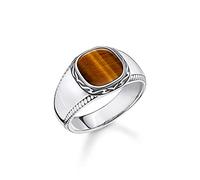 Thomas Sabo Ring tiger‘s eye 925 Sterling Silver, Blackened