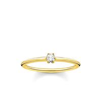Thomas Sabo Ring white stone gold 925 Sterling Silver, 18k Yellow Gold Plating