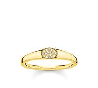 THOMAS SABO Gold Plated Oval Cubic Zirconia Pave Ring TR2315-414-14-60
