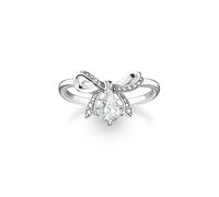 THOMAS SABO Ring with Bow Recycled 925 Silver Black TR2481-643-14, 56 cm, Steering Silver