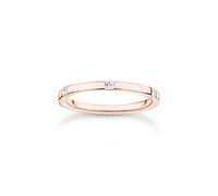 Thomas Sabo Ring with white stones rose gold 925 Sterling Silver, 18k Rose Gold Plating