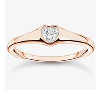 THOMAS SABO Rose Gold Plated Bezel Set Heart Ring TR2390-416-14 - 50 (J 3/4)