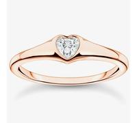 THOMAS SABO Rose Gold Plated Bezel Set Heart Ring TR2390-416-14 - 52 (L 1/2)
