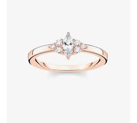 THOMAS SABO Rose Gold Plated Cubic Zirconia Marquise Cluster Ring TR2325-416-14-48