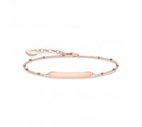Thomas Sabo Rose Gold Plated Engravable Bar Dot Bracelet A1975-415-40-L19V - Sterling Silver / Rose Gold Plated