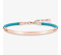 THOMAS SABO Rose Gold Plated Love Bridge Blue Bracelet LBA0033-597-31-18 cm
