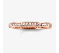 THOMAS SABO Rose Gold Plated Medium Clear Cubic Zirconia Narrow Eternity Ring TR1983-416-14 Size 60