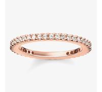 THOMAS SABO Rose Gold Plated Small Clear Cubic Zirconia Narrow Eternity Ring TR1980-416-14
