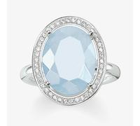 THOMAS SABO Silver Aqua Clear Cubic Zirconia Oval Ring TR2044-694-31-54 (N)