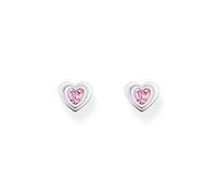 Thomas Sabo Sterling Silver Sterling Silver Pink Heart Stud Earrings H2271-643-9 - Timeless - Sterling Silver / Zirconia