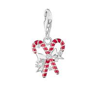 Thomas Sabo Silver candy canes charm pendant Recycled 925 Silver, Cold Enamel
