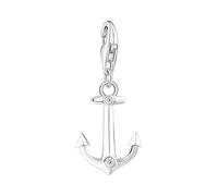 Thomas Sabo Silver charm pendant anchor with zirconia 925 Sterling Silver