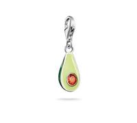 Thomas Sabo Silver charm pendant avocado Recycled 925 Silver, Blackened, Cold Enamel