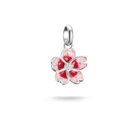 Thomas Sabo Silver Charm Pendant Cherry Blossom Connect Sterling Silver, Cold Enamel
