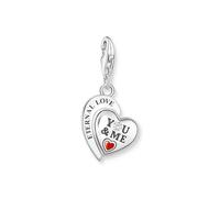 Thomas Sabo Charm Pendant Eternal Love You & Me 2108-691-21 - 925 Silver, Blackened Enamel, One Size