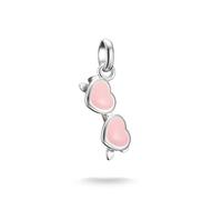 Thomas Sabo Silver Charm Pendant Pink Sunglasses Connect Sterling Silver, Cold Enamel