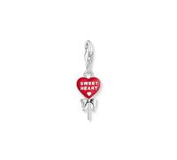 Thomas Sabo Charm Pendant Sweet Heart Lollipop 2072-664-10 925 Sterling Silver, Blackened, Red