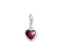 Thomas Sabo Silver charm pendant with red stone in heart-shape 925 Sterling Silver