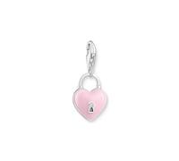 THOMAS SABO Silver charm pendant with three-dimensional heart 925 Sterling Silver, Cold Enamel