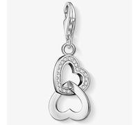 Thomas Sabo Women Charm Pendant Hearts Zirconia Charm Club 925 Sterling Silver 0863-051-14