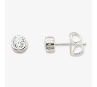 THOMAS SABO Silver Cubic Zirconia Logo Stud Earrings H1670-051-14