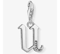 Thomas Sabo Blackened CZ U Initial Charm 2.6 x 1.1cm