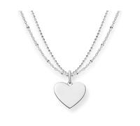 Thomas Sabo Silver Double Chain Heart Necklace LBKE0004-001-12