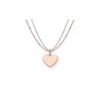 Thomas Sabo Silver Double Chain Heart Necklace LBKE0004-415-12
