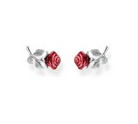 THOMAS SABO Silver Red Rose Romance Stud Earrings H2314-664-10