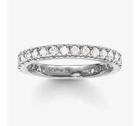 THOMAS SABO Silver Large Clear Cubic Zirconia Narrow Eternity Ring TR1981-051-14