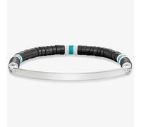 Silver Love Bridge Black Obsidian Bead Bracelet LBA0092-885-11-17.5 cm Thomas Sabo Black One Size