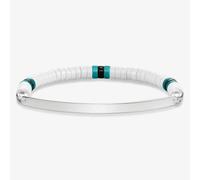 THOMAS SABO Silver Love Bridge White Agate Bead Bracelet LBA0093-885-14-17.5 cm
