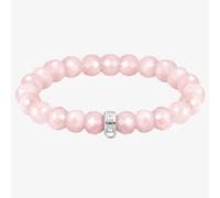 Thomas Sabo Womens Simulated Coral Charm Club 925 Sterling-silver and Enamel Link Bracelet M/l