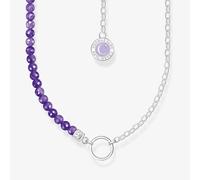 THOMAS SABO Silver Member Charm Violet Bead Necklace KE2190-007-13-L45V