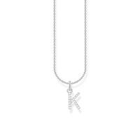 THOMAS SABO letter J necklace, gold-plated silver with zirconia, KE2249-414-14