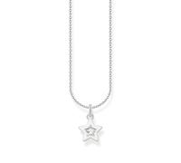 Thomas Sabo Silver necklace with star pendant and white zirconia 925 Sterling Silver, Cold Enamel