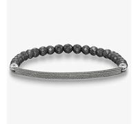 THOMAS SABO Silver Oxidised Synthetic Grey Hematite Bracelet LBA0010-808-5-17.5cm