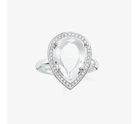 THOMAS SABO Silver Pear Shape Milky Quartz Cubic Zirconia Ring TR2043-690-14
